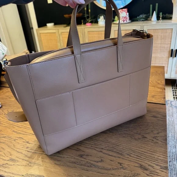 Calpak Haven 16" Laptop Tote Bag in Toffee Career Purse - Picture 13 of 16